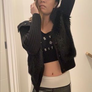 Like New Banana Republic faux fur cardigan